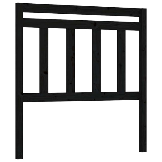 814073 vidaXL Bed Headboard Black 81x4x100 cm Solid Wood Pine