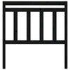 Bed Headboard Black 81x4x100 cm Solid Wood Pine