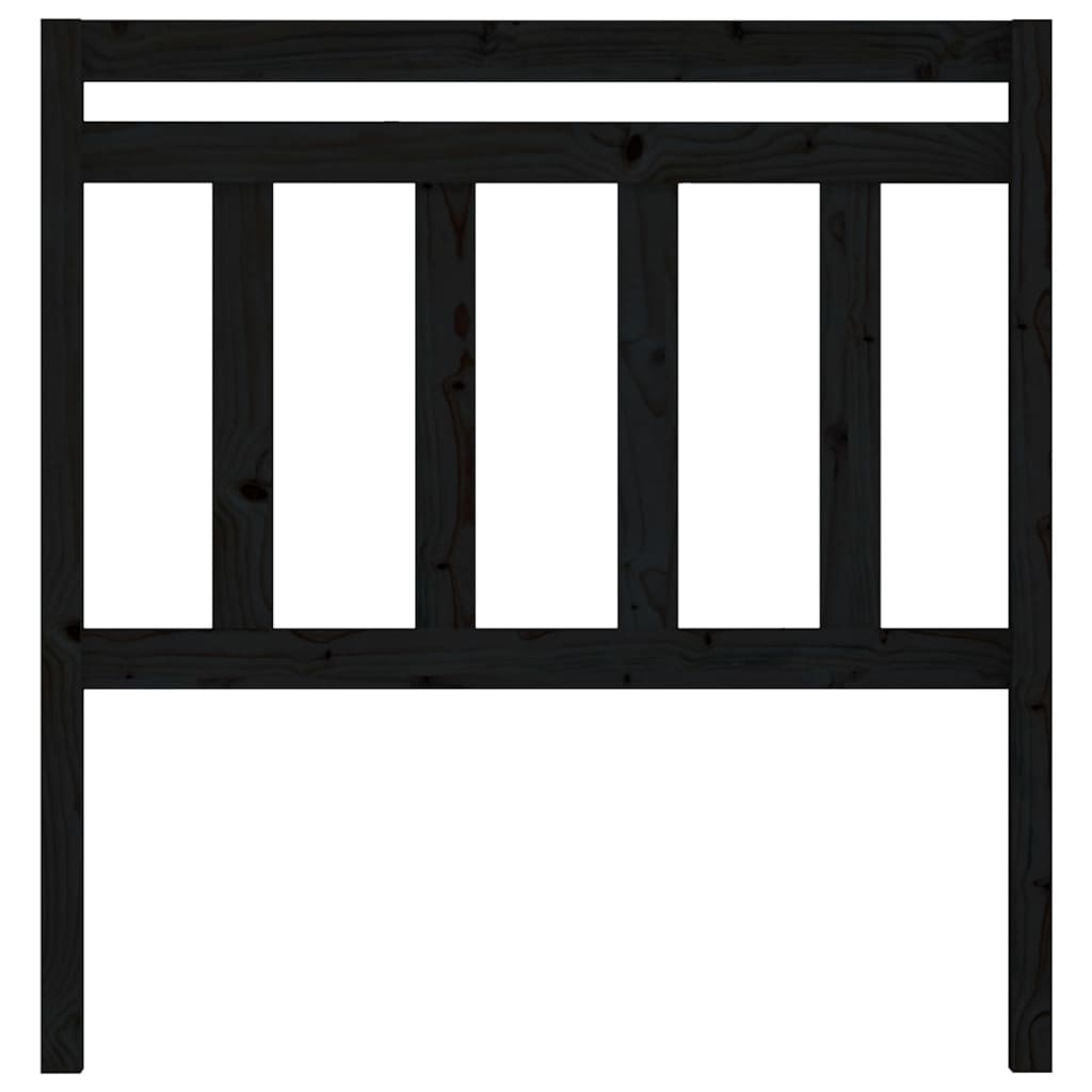 814078 vidaXL Bed Headboard Black 96x4x100 cm Solid Wood Pine