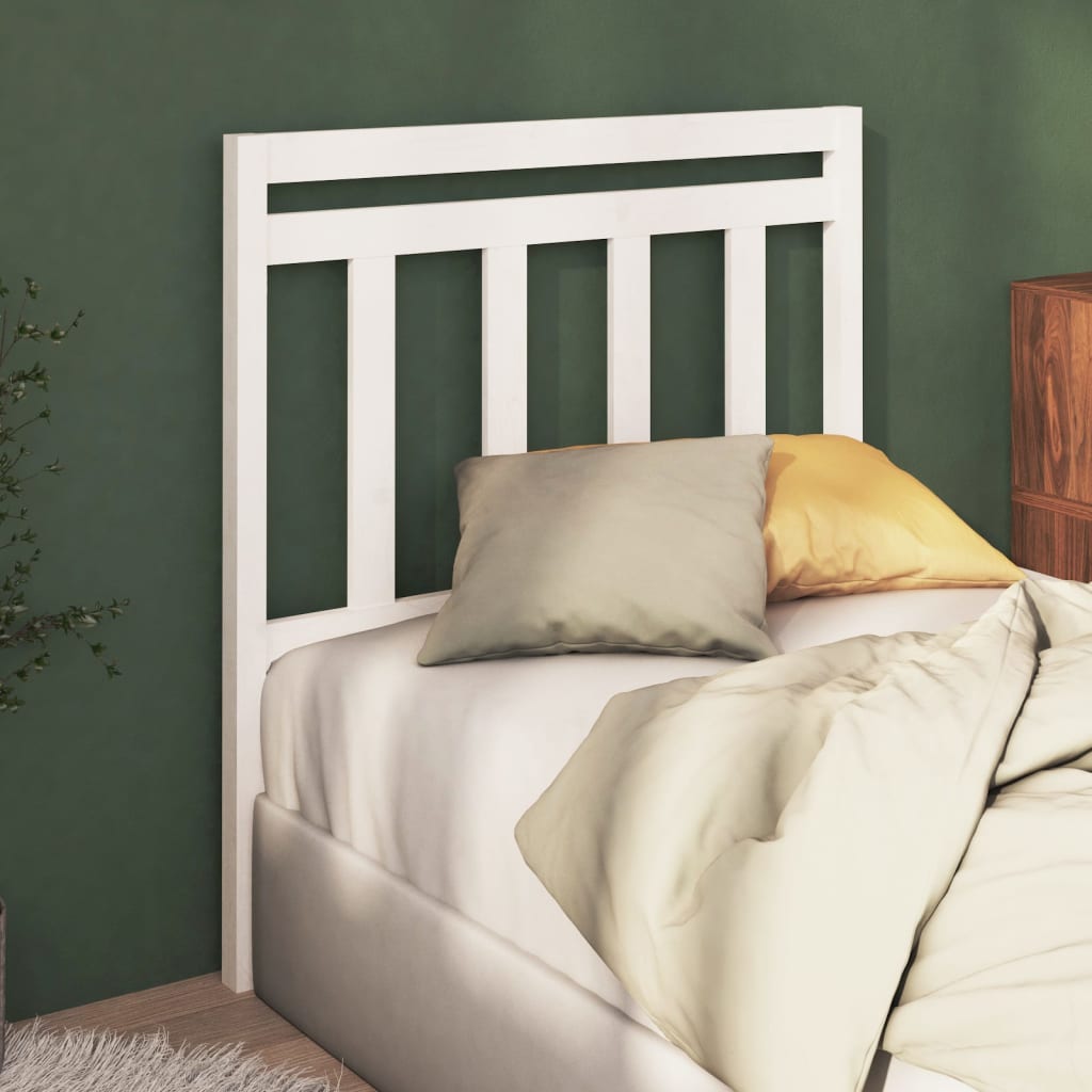 814080 vidaXL Bed Headboard White 106x4x100 cm Solid Wood Pine