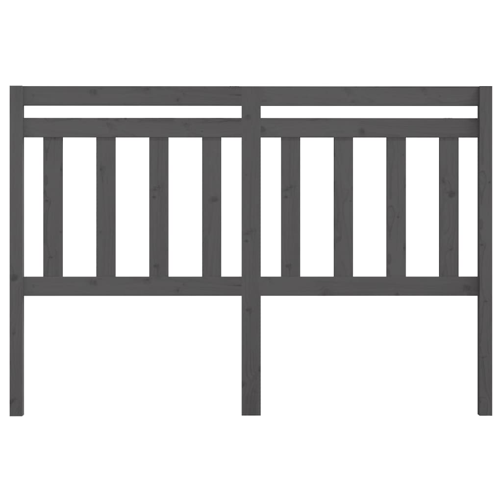 814086 vidaXL Bed Headboard Grey 126x4x100 cm Solid Wood Pine