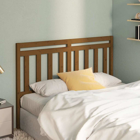 814087 vidaXL Bed Headboard Honey Brown 126x4x100 cm Solid Wood Pine