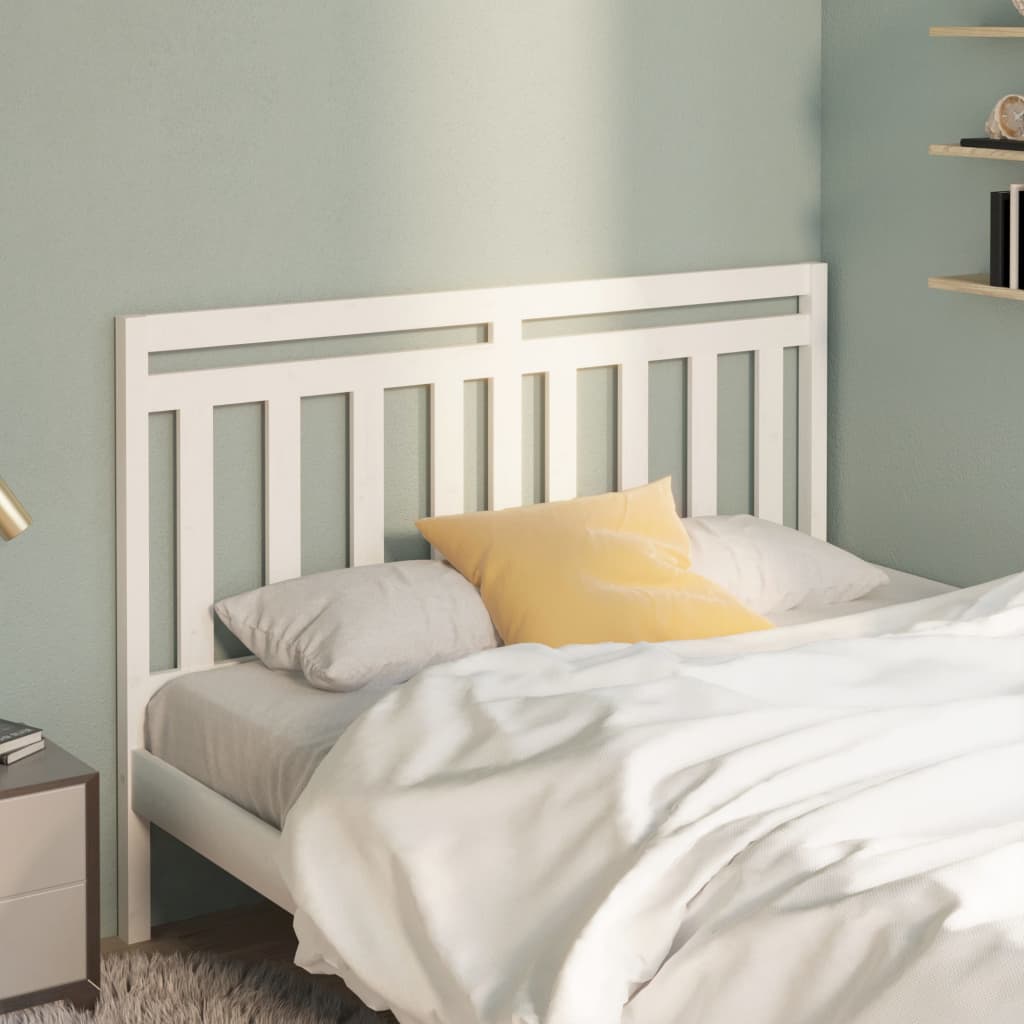814095 vidaXL Bed Headboard White 146x4x100 cm Solid Wood Pine