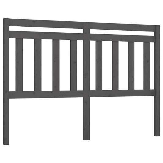 814096 vidaXL Bed Headboard Grey 146x4x100 cm Solid Wood Pine