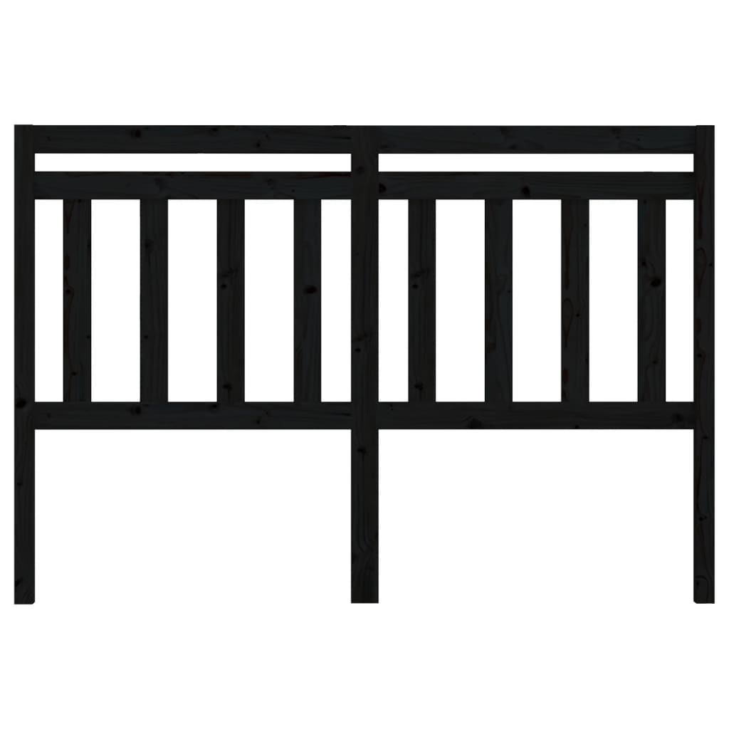814098 vidaXL Bed Headboard Black 146x4x100 cm Solid Wood Pine