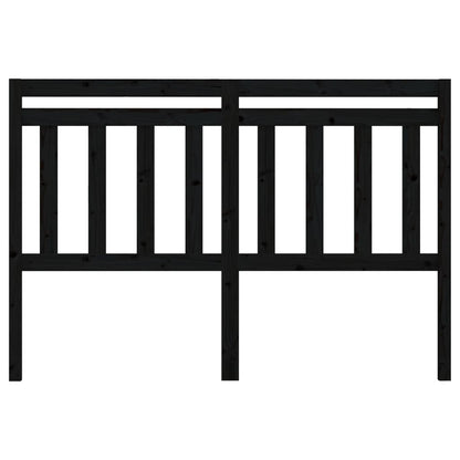 814098 vidaXL Bed Headboard Black 146x4x100 cm Solid Wood Pine