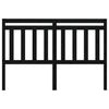 Bed Headboard Black 146x4x100 cm Solid Wood Pine