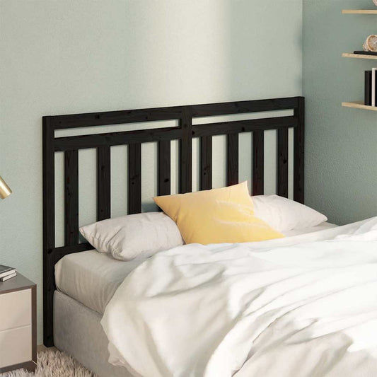 814098 vidaXL Bed Headboard Black 146x4x100 cm Solid Wood Pine