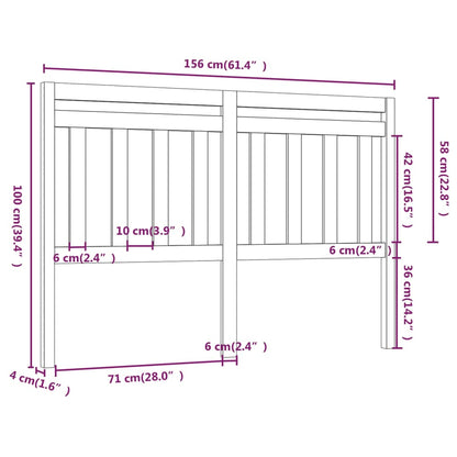 814100 vidaXL Bed Headboard White 156x4x100 cm Solid Wood Pine