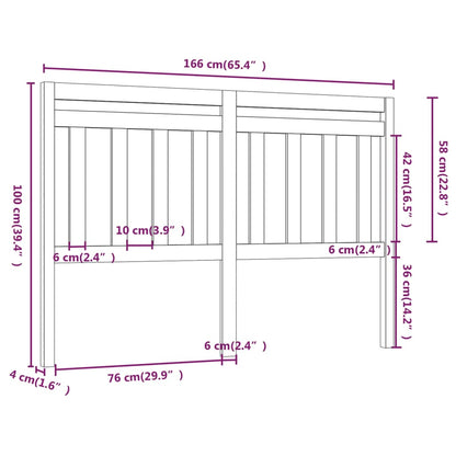 814104 vidaXL Bed Headboard 166x4x100 cm Solid Wood Pine
