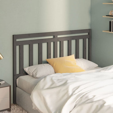 Bed Headboard Grey 166x4x100 cm Solid Wood Pine