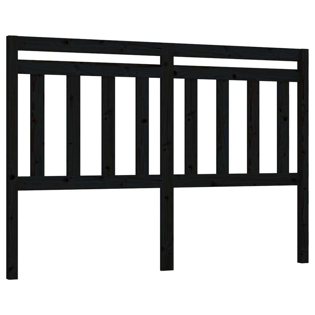 814108 vidaXL Bed Headboard Black 166x4x100 cm Solid Wood Pine