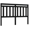 Bed Headboard Black 166x4x100 cm Solid Wood Pine
