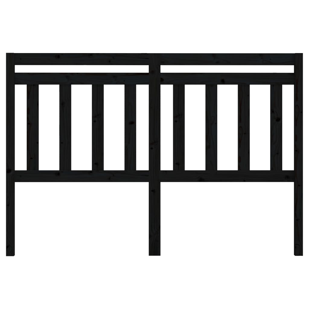 814108 vidaXL Bed Headboard Black 166x4x100 cm Solid Wood Pine
