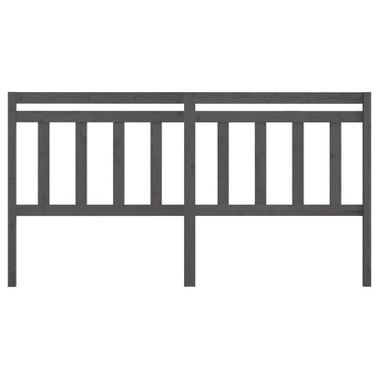 814111 vidaXL Bed Headboard Grey 186x4x100 cm Solid Wood Pine