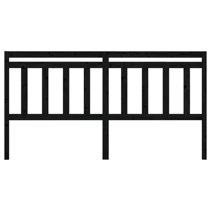 814113 vidaXL Bed Headboard Black 186x4x100 cm Solid Wood Pine