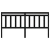 Bed Headboard Black 186x4x100 cm Solid Wood Pine