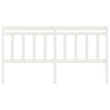 Bed Headboard White 206x4x100 cm Solid Wood Pine