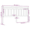 Bed Headboard White 206x4x100 cm Solid Wood Pine