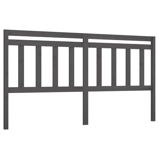 814116 vidaXL Bed Headboard Grey 206x4x100 cm Solid Wood Pine