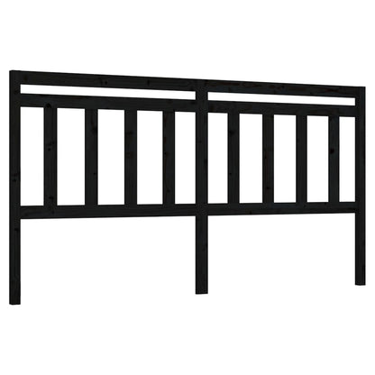 814118 vidaXL Bed Headboard Black 206x4x100 cm Solid Wood Pine