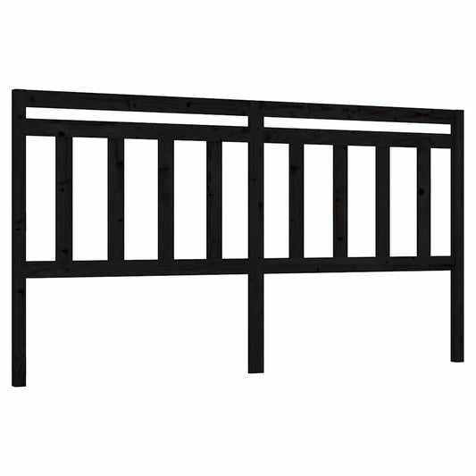 814118 vidaXL Bed Headboard Black 206x4x100 cm Solid Wood Pine