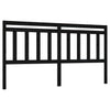 Bed Headboard Black 206x4x100 cm Solid Wood Pine
