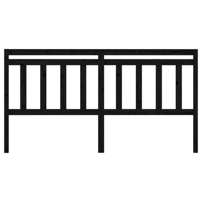 814118 vidaXL Bed Headboard Black 206x4x100 cm Solid Wood Pine