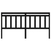 Bed Headboard Black 206x4x100 cm Solid Wood Pine