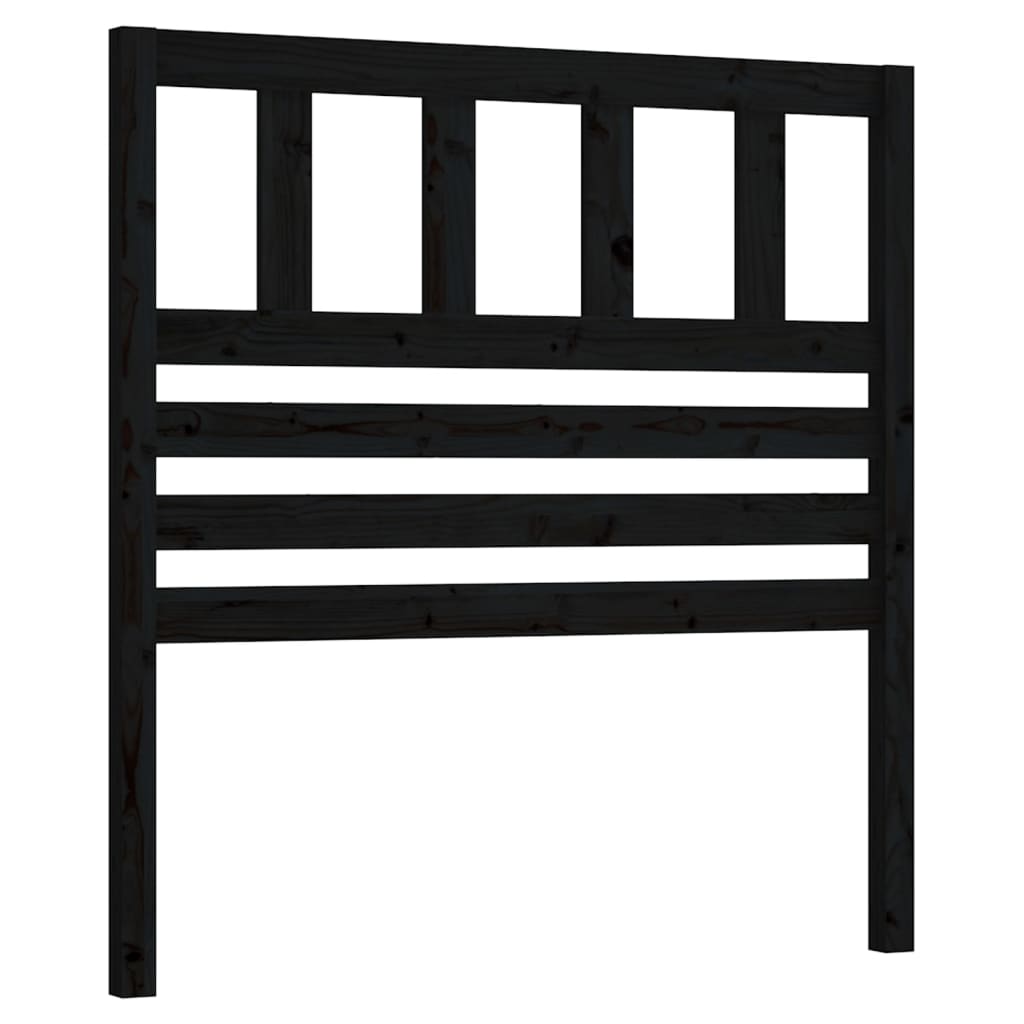 Bed Headboard | Black | Solid pine wood | Standard | Durable