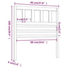 Bed Headboard Grey 96x4x100 cm Solid Wood Pine