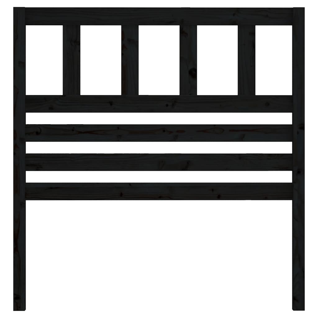 Bed Headboard | Black | Solid pine wood | Medium | Durable