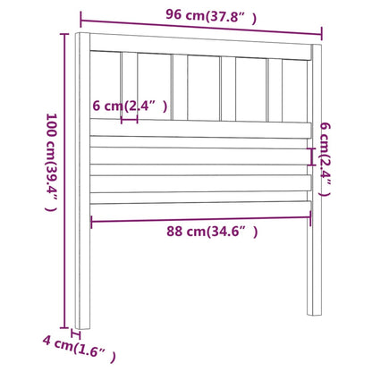 Bed Headboard | Black | Solid pine wood | Medium | Durable