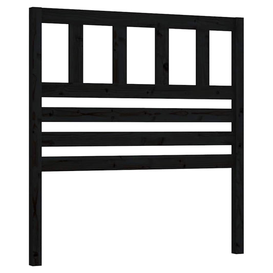 Bed Headboard Black 106x4x100 cm Solid Wood Pine