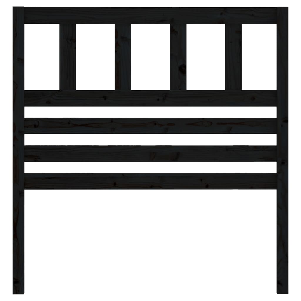 Bed Headboard | Black | Solid pinewood | Fits standard bed frames