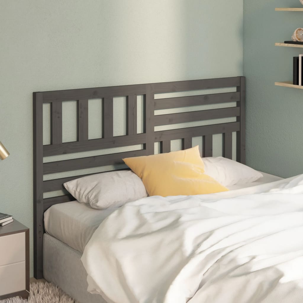 Bed Headboard | Grey | Solid pine wood | Standard | Durable
