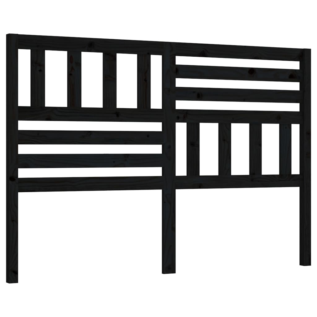Bed Headboard | Black | Solid pine wood | 146 cm x 4 cm x 100 cm