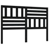 Bed Headboard Black 156x4x100 cm Solid Wood Pine