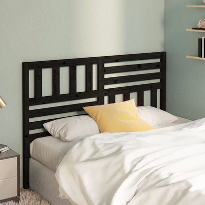 Bed Headboard | Black | Solid pine wood | 166x4x100 cm |  Durable