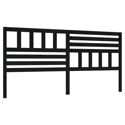 Bed Headboard | Black | Solid Pine Wood | 186 cm x 4 cm x 100 cm