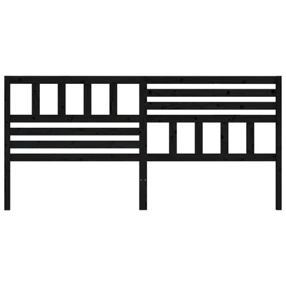 Bed Headboard | Black | Solid Pine Wood | 186 cm x 4 cm x 100 cm