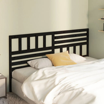 Bed Headboard | Black | Solid Pine Wood | 186 cm x 4 cm x 100 cm