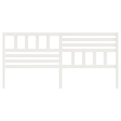 Bed Headboard | White | Solid Pine Wood | Large | Decorative Inlays