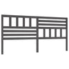 Bed Headboard Grey 206x4x100 cm Solid Wood Pine