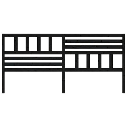 Bed Headboard | Black | Solid Pine Wood | 206 cm x 100 cm