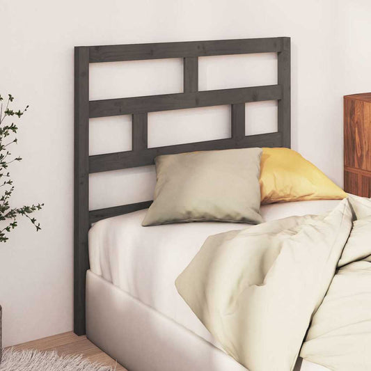 Bed Headboard | Grey | Solid pine wood | 81 cm x 100 cm x 4 cm | Durable