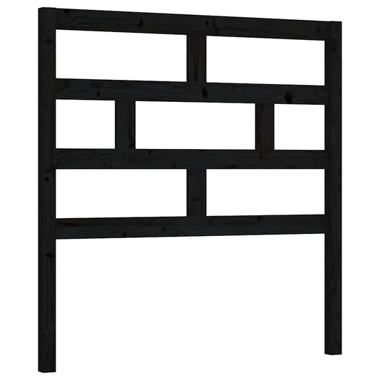 Bed Headboard | Black | Solid pine wood | 106 cm x 4 cm x 100 cm