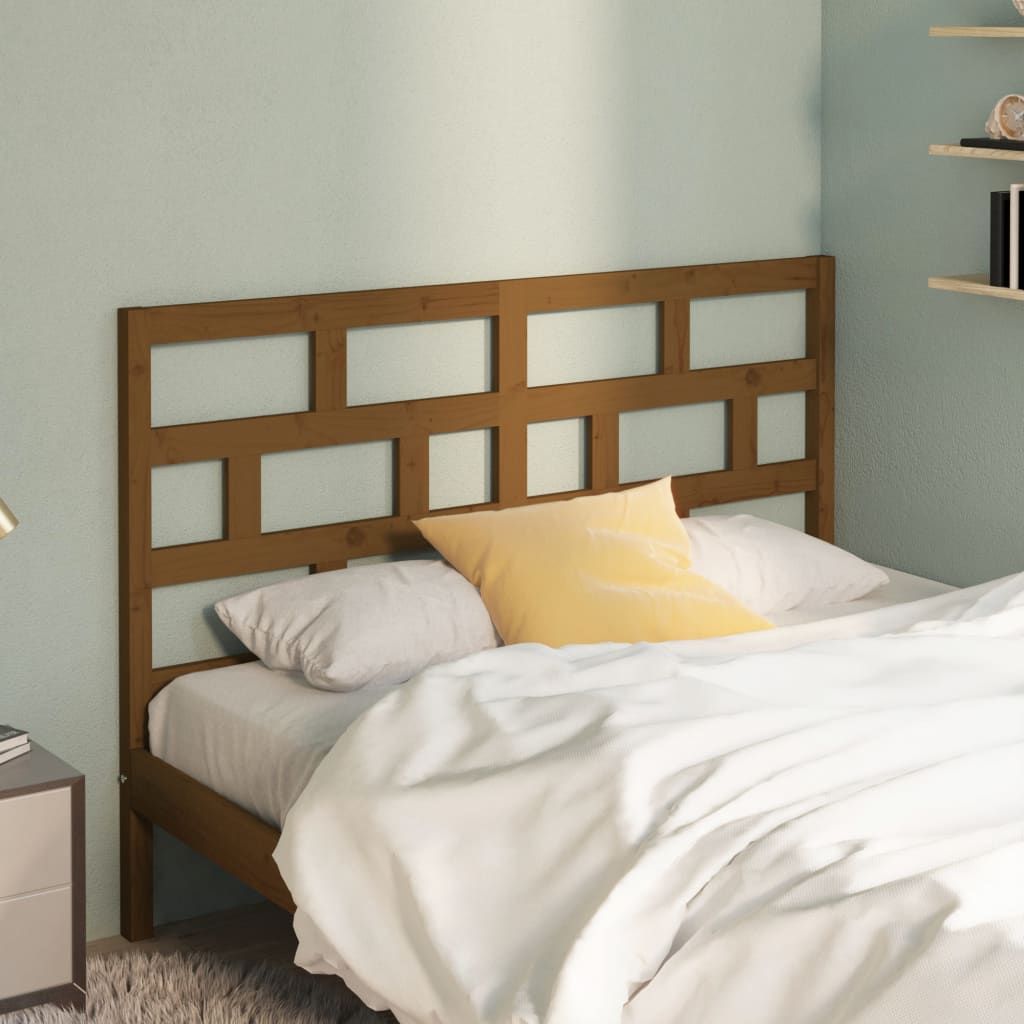 Bed Headboard Honey Brown 141x4x100 cm Solid Wood Pine