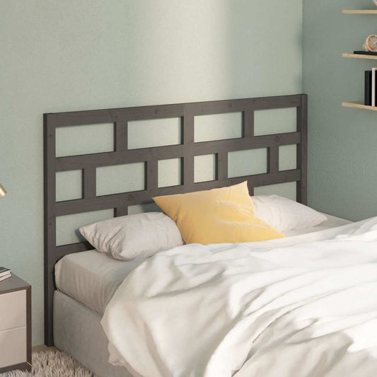 Bed Headboard | Grey | Solid pine wood | 146 x 4 x 100 cm