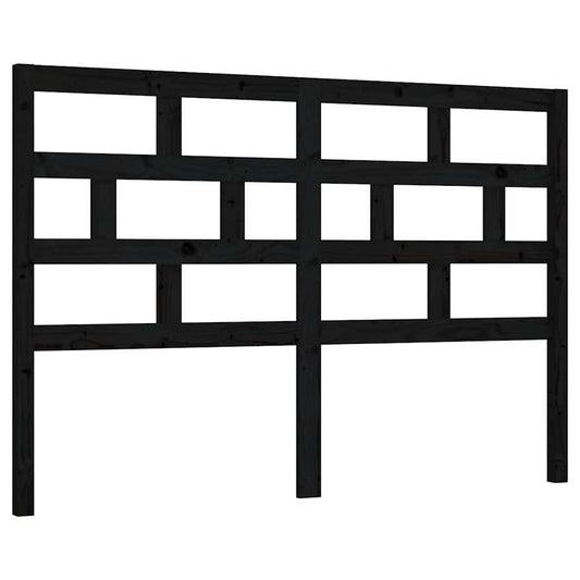 Bed Headboard | Black | Solid Pine Wood | 166 cm x 4 cm x 100 cm | Sturdy